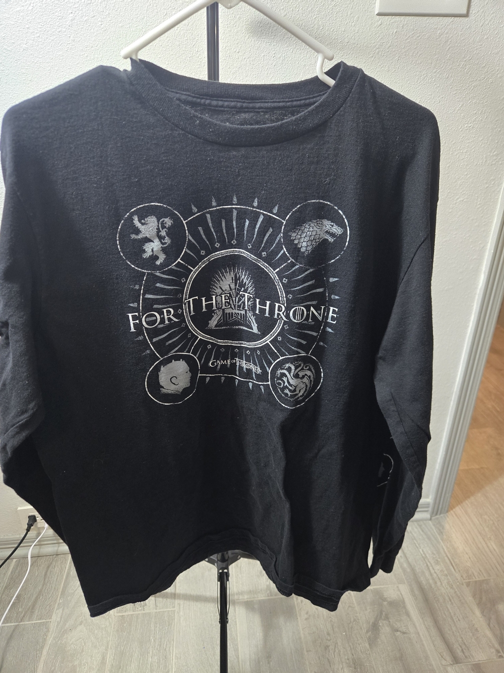 Game of Thrones "For the Throne" Black Graphic Long Sleeve Tee